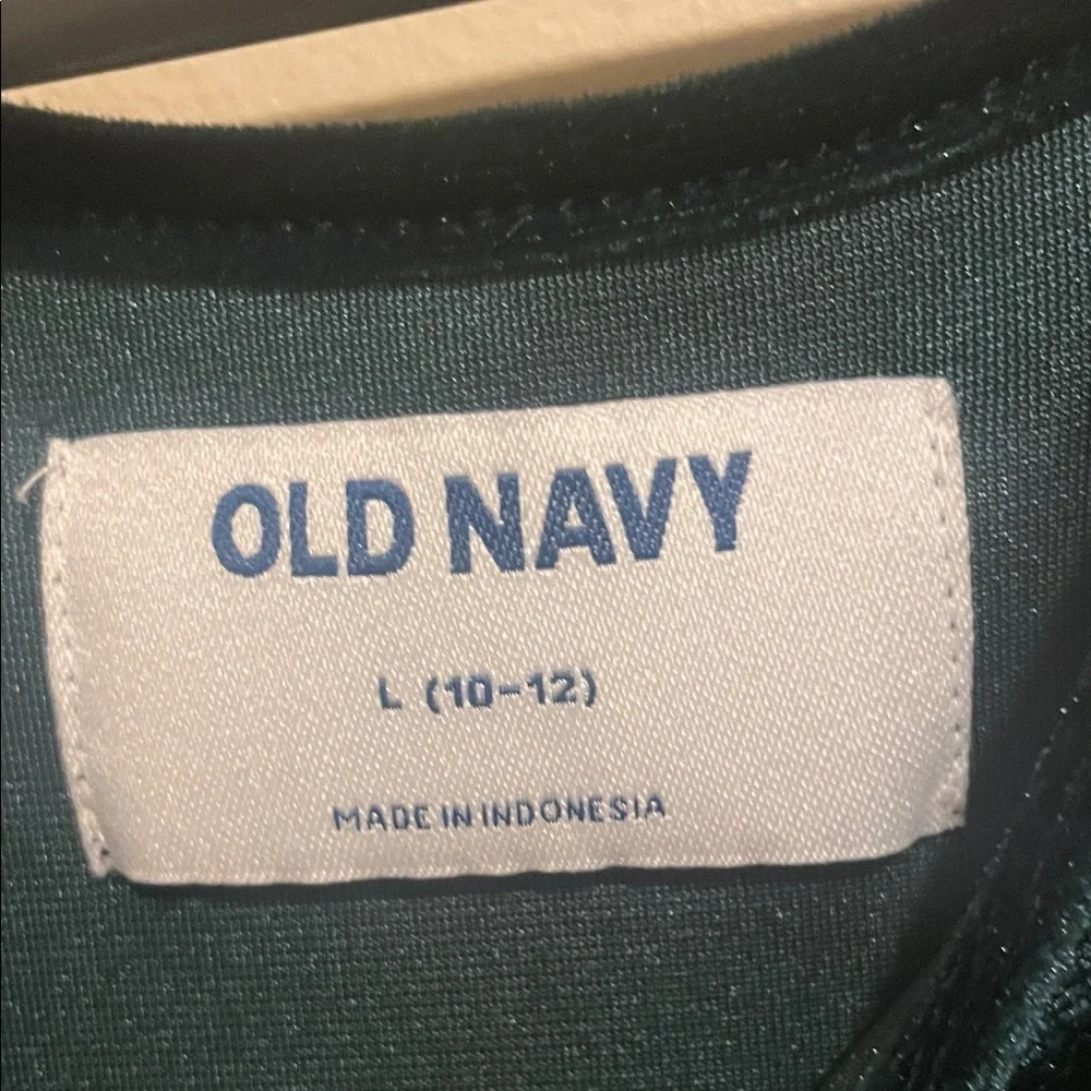 Old Navy Kids Velvet Dress in Deep Green